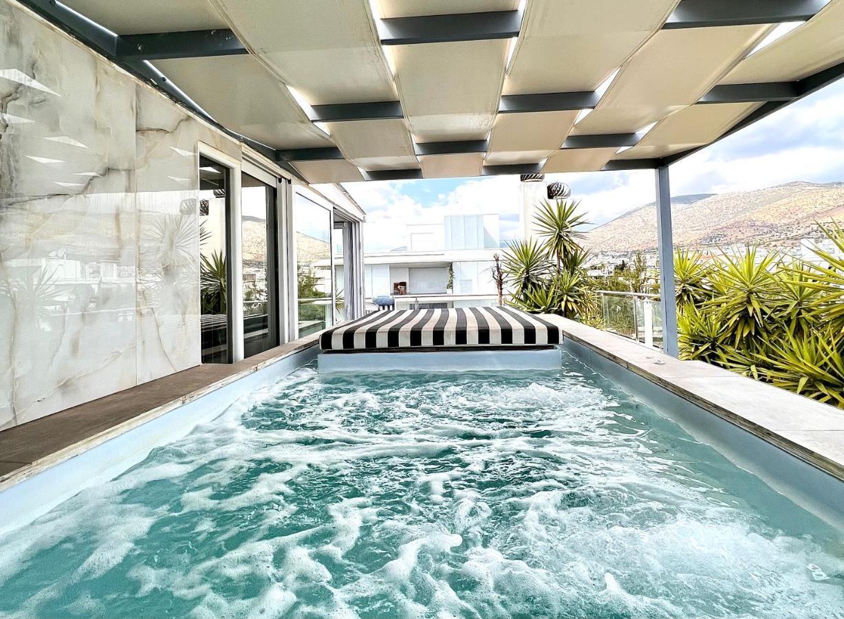 Citycenter Penthouse Mini Private Pool With Hydromassage And Great Town View 아테네 외부 사진